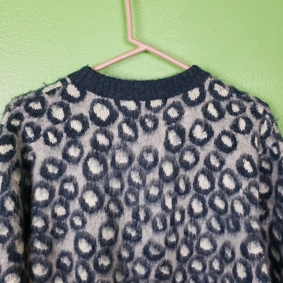 Current/Elliott Blue Animal Print Langenlook oversize sweater Sz 1 - Picture 11 of 12